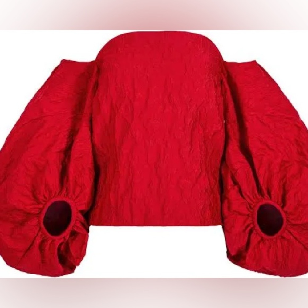 Rosie Assoulin Vibrant Red Balloon Blouse Like New/Never worn